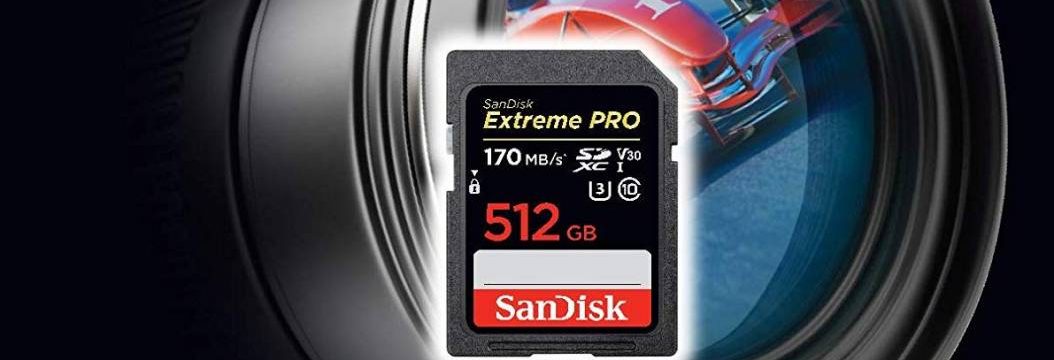 SanDisk Extreme PRO SDXC 512 GB za ok 815 zł. Bardzo dobra cena pojemnej karty SD